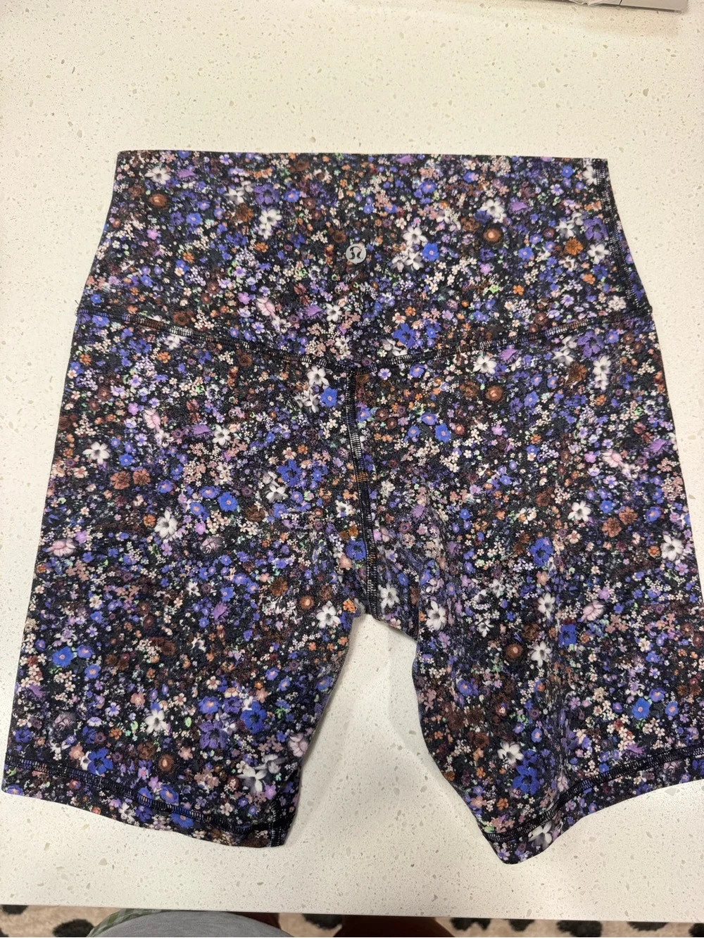 lululemon athletica Purple Floral Print High-Rise Bike Shorts
